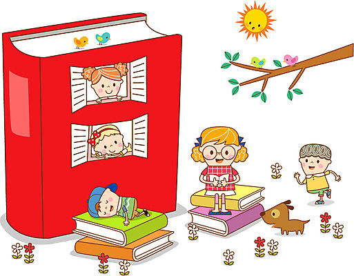 나무 여자 남자 꽃 어린이 일러스트 창문 조류 여러명 책 태양 유치원 활발 유치원생 강아지 순수 호기심 천진난만 국내일러스트 AI파일 자연요소 식물 동물 교육 감정 다수 컨셉 사람 반려동물 개 파일형식 벡터