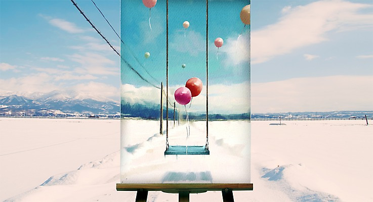 PSD 구름 편집이미지 백그라운드 겨울 하늘 산 거리 사람없음 눈 이젤 그네 전봇대 풍선 이미지편집 자연요소 계절 공공시설 날씨 미술도구 파일형식