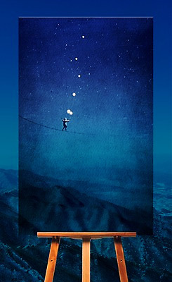 PSD 편집이미지 백그라운드 겨울 산 한명 사람 야외 눈 야간 서커스 이젤 풍선 곡예사 이미지편집 자연요소 직업 1 계절 날씨 미술도구 파일형식