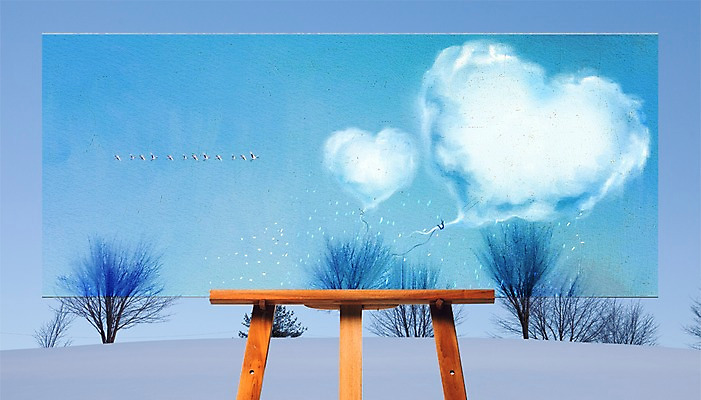 PSD 나무 구름 편집이미지 백그라운드 겨울 조류 사람없음 하트 눈 이젤 이미지편집 자연요소 모양 식물 동물 계절 날씨 미술도구 파일형식