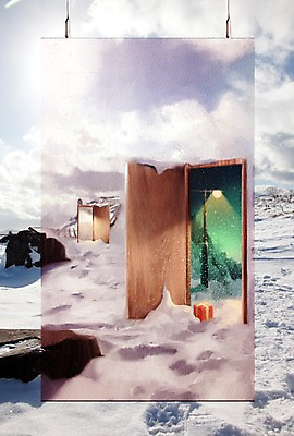 PSD 구름 편집이미지 백그라운드 겨울 가로등 하늘 사람없음 선물상자 문 바위 눈 액자레일 이미지편집 자연요소 계절 공공시설 액자 날씨 선물 상자 돌_바위 파일형식