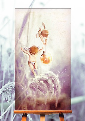 PSD 편집이미지 어린이 백그라운드 크리스마스장식 겨울 날개 전구 갈대 사람 두명 눈 이젤 큐피드 이미지편집 자연요소 식물 계절 크리스마스 날씨 미술도구 파일형식