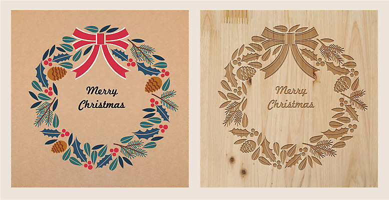 템플릿 크리스마스 겨울 카드템플릿 크리스마스카드 사람없음 목재 장식 솔방울 리스장식 이미지템플릿 AI파일 나무 계절 기념일 재료 카드_감사 파일형식 벡터