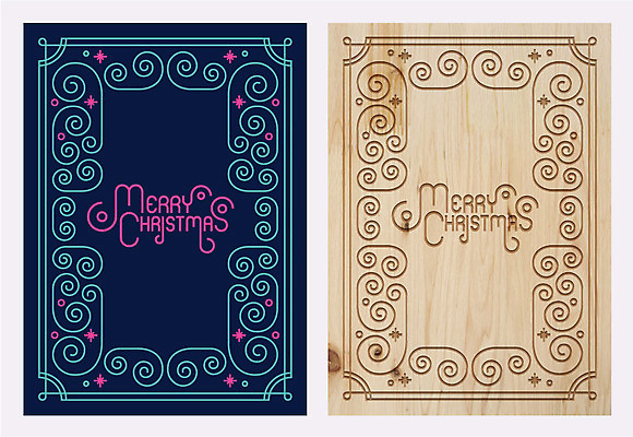 템플릿 선 크리스마스 겨울 카드템플릿 크리스마스카드 사람없음 목재 장식 테두리 이미지템플릿 AI파일 나무 계절 기념일 재료 카드_감사 파일형식 벡터
