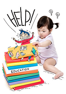 편집이미지 학생 여자 교육 남자 어린이 합성일러스트 책 연필 한국인 자명종 물음표 아기 도움 이미지편집 AI파일 기호 시계 컨셉 학용품 사람 동양인 필기구 알람 파일형식 벡터