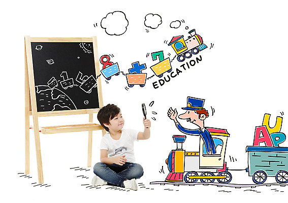 편집이미지 알파벳 교육 남자 어린이 돋보기 합성일러스트 성인 두명 칠판 기차 한국인 기관사 이미지편집 AI파일 직업 영어 육상교통 대중교통 사람 동양인 파일형식 벡터