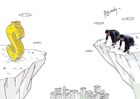 서양인 편집이미지 남자 비즈니스 합성일러스트 빌딩 성인 두명 경제 달러 경쟁 절벽 비즈니스맨 준비자세 이미지편집 AI파일 외국인 포즈 컨셉 돈 사람 건물 직장인 준비 파일형식 벡터