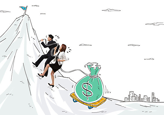 편집이미지 1 여자 남자 40대 비즈니스 산 합성일러스트 빌딩 성인 두명 등산 한국인 깃발 비즈니스맨 돈자루 이미지편집 AI파일 중년 돈 사람 동양인 건물 트래킹 직장인 파일형식 벡터