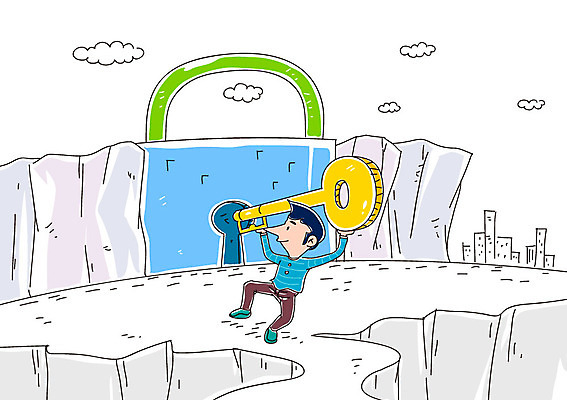 구름 학생 교육 남자 일러스트 열쇠 자물쇠 한명 빌딩 국내일러스트 AI파일 자연요소 1 사람 건물 파일형식 벡터