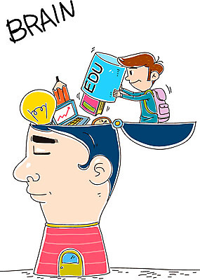 학생 교육 남자 일러스트 책가방 두명 책 노트북 연필 뚜껑 뇌 전구모양 국내일러스트 AI파일 모양 가방 전구 학용품 사람 전자제품 필기구 파일형식 벡터