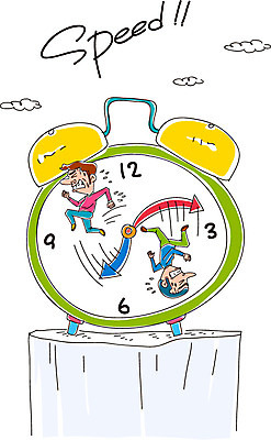 학생 교육 남자 일러스트 두명 달리기 자명종 시간 속도 국내일러스트 AI파일 시계 모션 사람 알람 파일형식 벡터