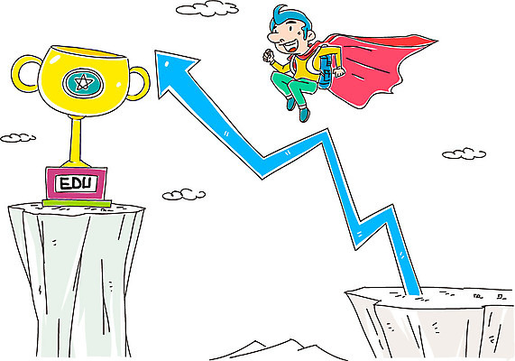 학생 교육 남자 화살표 일러스트 한명 망토 트로피 빨간망토 국내일러스트 AI파일 1 사람 상_우승 파일형식 벡터