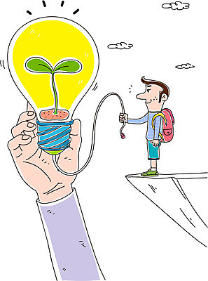 구름 학생 손 교육 남자 일러스트 책가방 아이디어 한명 신체부위 새싹 전구모양 국내일러스트 AI파일 자연요소 모양 식물 1 컨셉 가방 전구 사람 파일형식 벡터