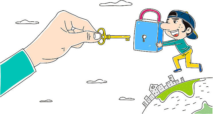 구름 학생 손 교육 남자 일러스트 열쇠 자물쇠 한명 신체부위 지구모양 국내일러스트 AI파일 자연요소 모양 1 지구 사람 파일형식 벡터