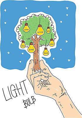 나무 손 별 일러스트 전구 신체부위 자연보호 환경 그린캠페인 전구모양 국내일러스트 AI파일 자연요소 모양 식물 캠페인 자연 사람 보호 파일형식 벡터