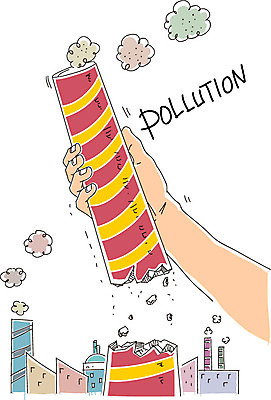 손 일러스트 공장 굴뚝 신체부위 자연보호 환경 그린캠페인 손상 오염 매연 국내일러스트 AI파일 캠페인 컨셉 공업 자연 사람 환경오염 보호 파일형식 벡터