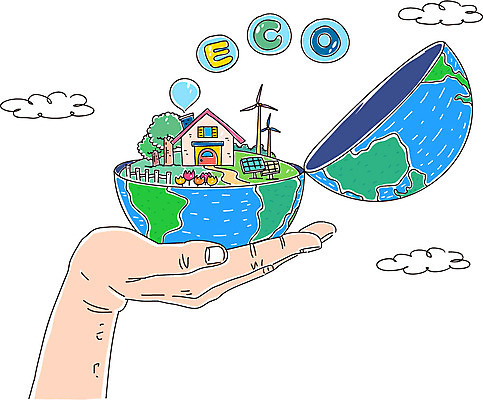 나무 구름 손 꽃 일러스트 주택 신체부위 울타리 자연보호 환경 그린캠페인 풍력에너지 에코 태양에너지 집열판 지구모양 그린슈머 국내일러스트 AI파일 자연요소 모양 식물 지구 캠페인 자연 사람 건물 담장 그린에너지 보호 파일형식 벡터