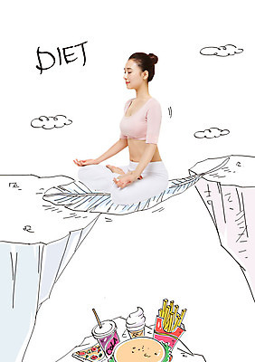 구름 편집이미지 여자 다이어트 피자 패스트푸드 합성일러스트 한명 20대 성인 한국인 요가자세 감자튀김 햄버거 콜라 아이스크림콘 이미지편집 AI파일 자연요소 1 포즈 요가 감자 서양음식 건강 사람 동양인 청년 튀김 인스턴트 콘 탄산음료 파일형식 벡터
