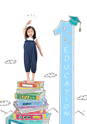 구름 편집이미지 1 여자 교육 어린이 학사모 합성일러스트 한명 책 한국인 이미지편집 AI파일 자연요소 모자_잡화 졸업 사람 동양인 파일형식 벡터