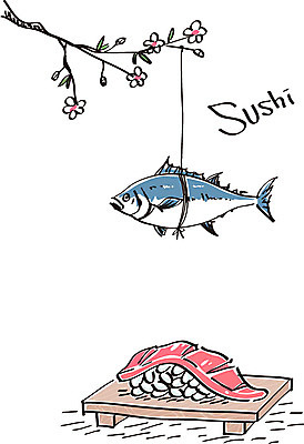 음식 일본문화 일러스트 꽃나무 어류 사람없음 일본 초밥 일본전통 국내일러스트 AI파일 나무 동양문화 전통 꽃 아시아 외국문화 수중동물 일본음식 파일형식 벡터