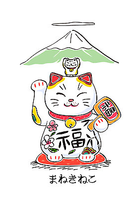 일본문화 일러스트 사람없음 일본 일본전통 후지산 일본인형 마네키네코 국내일러스트 AI파일 동양문화 전통 아시아 인형 외국문화 산 세계문화유산 파일형식 벡터