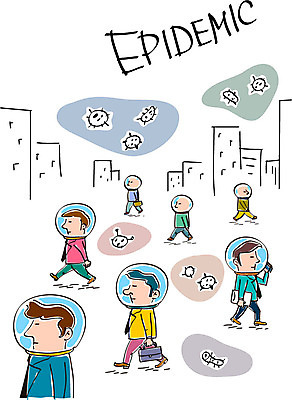 남자 서류가방 일러스트 빌딩 여러명 성인 바이러스 예방 박테리아 국내일러스트 AI파일 다수 가방 의학 사람 건물 파일형식 벡터