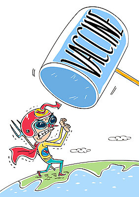 구름 남자 일러스트 한명 성인 바이러스 망치 예방 삼지창 박테리아 백신 지구모양 국내일러스트 AI파일 자연요소 모양 1 지구 창 의학 사람 공구 파일형식 벡터