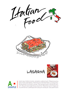 음식 일러스트 캘리그라피 사람없음 이탈리아 전단 라자냐 이탈리아지도 국내일러스트 AI파일 유럽 지도 이탈리아음식 홍보물 파일형식 벡터