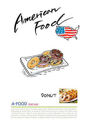 음식 일러스트 캘리그라피 사람없음 미국 도넛 전단 링도넛 미국음식 미국지도 국내일러스트 AI파일 지도 북아메리카 디저트 서양음식 홍보물 파일형식 벡터