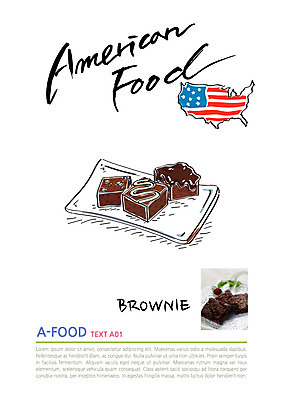 음식 일러스트 캘리그라피 사람없음 미국 전단 미국음식 미국지도 브라우니 국내일러스트 AI파일 지도 북아메리카 디저트 서양음식 홍보물 파일형식 벡터