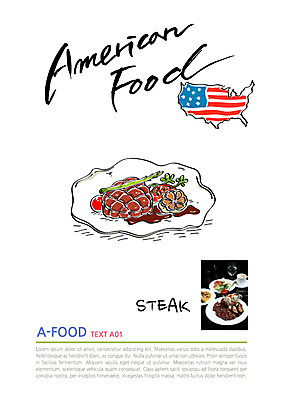 음식 일러스트 캘리그라피 스테이크 사람없음 미국 전단 미국음식 미국지도 국내일러스트 AI파일 지도 북아메리카 서양음식 홍보물 파일형식 벡터