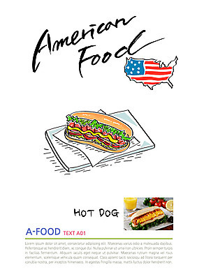 음식 일러스트 캘리그라피 사람없음 미국 전단 핫도그 미국음식 미국지도 국내일러스트 AI파일 지도 북아메리카 패스트푸드 서양음식 홍보물 파일형식 벡터