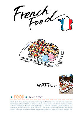 편집이미지 음식 합성일러스트 사람없음 프랑스 와플 프랑스국기 프랑스음식 이미지편집 AI파일 유럽 디저트 서양음식 국기 파일형식 벡터