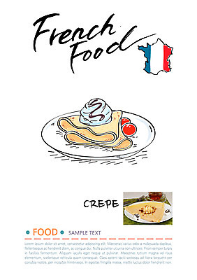 편집이미지 음식 합성일러스트 사람없음 프랑스 크레페 프랑스국기 프랑스음식 이미지편집 AI파일 유럽 디저트 서양음식 국기 파일형식 벡터