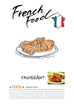 편집이미지 음식 빵 합성일러스트 사람없음 프랑스 크루아상 프랑스국기 프랑스음식 이미지편집 AI파일 유럽 서양음식 국기 파일형식 벡터