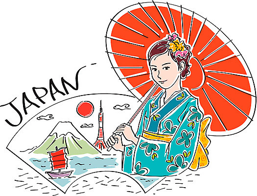 여자 일러스트 우산 한명 성인 태양 일본 부채 기모노 후지산 도쿄타워 선박 국내일러스트 AI파일 자연요소 1 아시아 수상교통 산 사람 세계문화유산 일본전통의상 파일형식 벡터