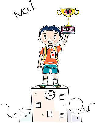 학생 남자 어린이 시계 일러스트 한명 빌딩 일본 트로피 넘버원 국내일러스트 AI파일 1 아시아 사람 건물 상_우승 파일형식 벡터