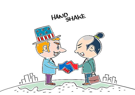 외국인 남자 일러스트 비즈니스 악수 성인 두명 경제 일본 거래 사무라이 국내일러스트 AI파일 아시아 사람 인종 손짓 파일형식 벡터