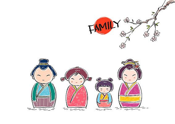 여자 남자 어린이 일러스트 가족 꽃나무 여러명 성인 일본 기모노 일본전통의상 일본인형 국내일러스트 AI파일 나무 꽃 아시아 인형 다수 관계 사람 전통의상 파일형식 벡터