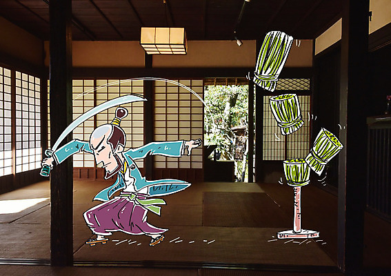 편집이미지 남자 일본문화 실내 합성일러스트 한명 성인 일본 칼 합성 일본전통 검술 사무라이 이미지편집 AI파일 1 동양문화 전통 아시아 외국문화 사람 내부 파일형식 벡터