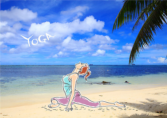 주간 구름 편집이미지 여자 바다 요가 하늘 합성일러스트 한명 성인 해변 야외 야자수 운동 합성 이미지편집 AI파일 자연요소 나무 1 웰빙 건강 사람 파일형식 벡터