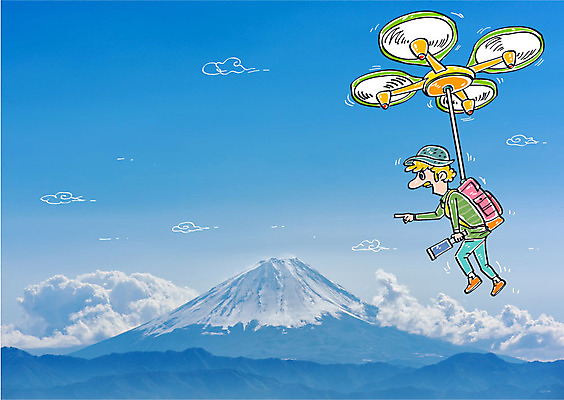 주간 구름 편집이미지 남자 여행 하늘 합성일러스트 한명 풍경 성인 야외 여행객 망원경 비행 합성 후지산 이미지편집 AI파일 자연요소 1 산 사람 일본 세계문화유산 파일형식 벡터