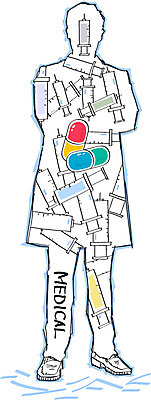 남자 일러스트 의학 주사기 한명 성인 알약 의사 국내일러스트 AI파일 1 의료기기 사람 약 의료진 파일형식 벡터