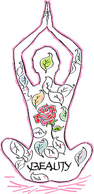 여자 꽃 일러스트 요가 나뭇잎 한명 성인 뷰티 장미 요가자세 국내일러스트 AI파일 식물 1 웰빙 포즈 잎 사람 파일형식 벡터