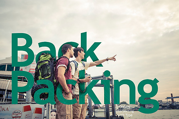 주간 PSD 서양인 편집이미지 알파벳 남자 여행 성인 타이포그라피 야외 두명 디지털합성 백팩 백패커 폴리곤 디지털아트 이미지편집 자연요소 외국인 문자 영어 가방 사람 파일형식