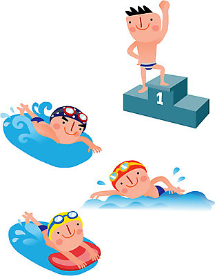 남자 수영복 스티커 일러스트 여러명 성인 세트 운동 건강관리 수영 수영선수 수영모 킥판 국내일러스트 AI파일 옷 다수 운동선수 건강 관리 사람 수상스포츠 수영용품 파일형식 벡터