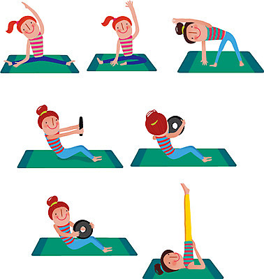 여자 스티커 일러스트 여러명 성인 세트 운동 건강관리 스트레칭 매트 국내일러스트 AI파일 다수 건강 관리 사람 파일형식 벡터