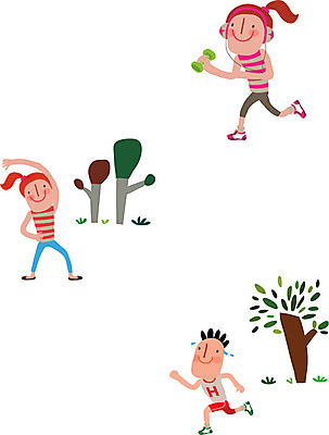 나무 여자 남자 스티커 일러스트 성인 세명 세트 달리기 조깅 운동 건강관리 헤드셋 스트레칭 음악감상 아령 국내일러스트 AI파일 식물 음향기기 모션 건강 관리 사람 헤드폰 감상 파일형식 벡터