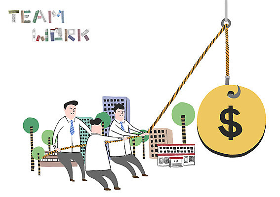 PSD 나무 남자 줄 일러스트 비즈니스 협력 빌딩 성인 세명 달러 당기기 갈고리 국내일러스트 식물 돈 모션 사람 건물 파일형식