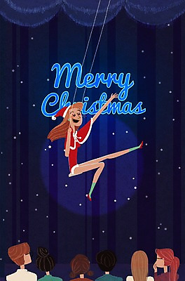 PSD 여자 남자 포스터 크리스마스 일러스트 조명 여러명 성인 공연 무대 그네 뮤지컬 국내일러스트 기념일 다수 사람 이벤트 파일형식